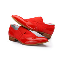 Pánska spoločenská obuv 476/11 Rosso vernice/camoscio