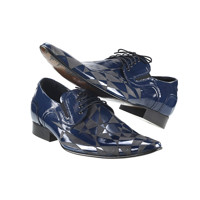Pánska spoločenská obuv 144/93 blue vernice/laser